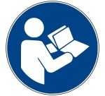 Rouleau de pictos M002 - Obligation consulter le manuel - ISO 7010  - 50 mm