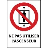 Panneau - Ne pas utiliser l'ascenseur - P027   - Vinyle Souple Autocollant - A4