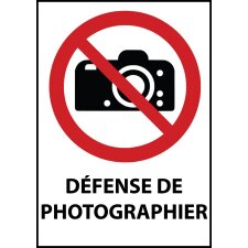 Panneau - Défense de photographier - P029