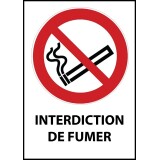 Panneau interdiction - Interdiction de fumer - P002  - 210 x 148 - Vinyle souple autocollant