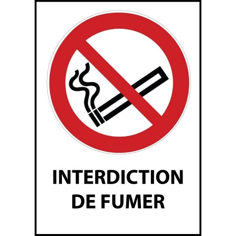 Panneau interdiction - Interdiction de fumer - P002  - 210 x 148 - Vinyle souple autocollant