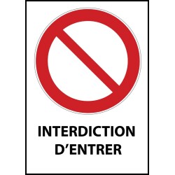 Panneau interdiction - Entrée interdite - P001  - PVC dos adhésif - A4