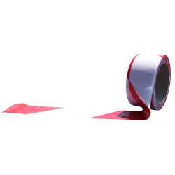 Rubalise de balisage - Biodégradable rouge et blanc - EN13432 - 100m x 50mm