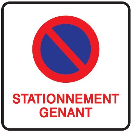 Étiquettes - Stationnement gênant - 75 x 75 mm - Papier adhésif - Rouleau de 250