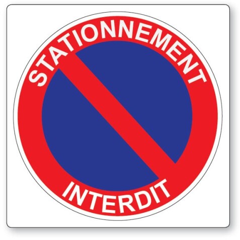 Panneau interdiction - Stationnement interdit - 250x250 mm - Dibond