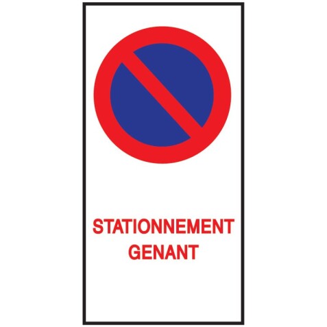 Autocollants - Stationnement Gênant - 110 x 220 mm - Papier Autocollant - Lot de 20