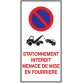 Adhésifs - Stationnement interdit - Menace de mise en fourrière - 110x220 mm - Lot de 20