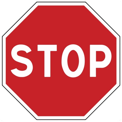 Panneau - Intersection AB4 STOP - diam.200 mm - Vinyle  - 200 mm - Vinyle Souple Autocollant