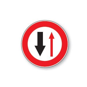 Panneau - Cédez le Passage à la Circulation Venant en Sens Inverse - Aludibond  - 200 mm - Vinyle Souple Autocollant