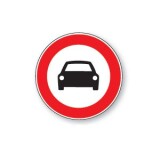 Panneau - Interdit aux Voitures  - 200 mm - Vinyle Souple Autocollant