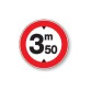 Panneau Orientation - Accès Interdit aux Véhicules > 3,50m - ø200 mm - Vinyle