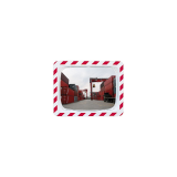 Miroir de sécurité - Rectangulaire rouge et blanc - 800 x 600 mm - Polymir