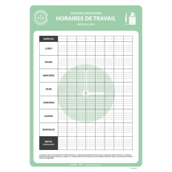 Affiche - Horaires de travail - A3 - Papier plastifié