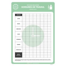 Poster d'affichage - Horaires de travail