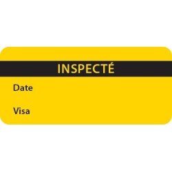 Rouleau 500 étiquettes rectangulaire Fluo - papier adhésif - 75 x 35 mm  - Jaune