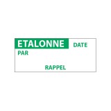 Étiquettes de contrôle - ÉTALONNE PAR - 38 x 16 mm - Film polymère - Lot de 350