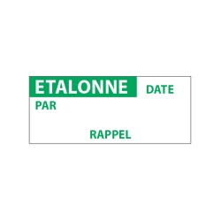 Étiquettes de contrôle - ÉTALONNE PAR - 38 x 16 mm - Film polymère - Lot de 350