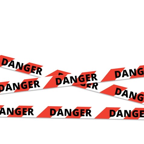 Ruban de chantier - DANGER - NF P98-465 - 100m x 50mm - Polyéthylène