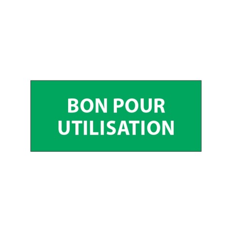 Étiquettes de contrôle - Bon pour utilisation - 38 x 16 mm - Film polymère - Lot de 350