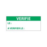 Étiquettes de contrôle - "VÉRIFIÉ LE" - 38 x 16 mm - Film polymère - Lot de 350