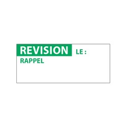 Étiquettes de contrôle - REVISION LE - 38x16 mm - Film polymère - Lot de 350