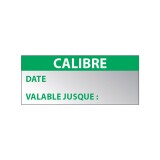 Etiquette de contrôle - Calibre date - 38 x 16 mm - Aluminium - Lot de 350