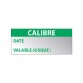 Etiquette de contrôle - Calibre date - 38 x 16 mm - Aluminium - Lot de 350