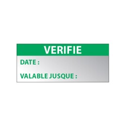 Étiquettes de contrôle - VÉRIFIÉ - 38 x 16 mm - Vinyle - Lot de 350