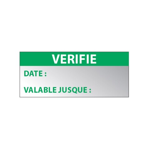 Étiquettes de contrôle - VÉRIFIÉ - 38 x 16 mm - Vinyle - Lot de 350