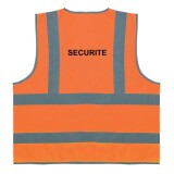 Gilet de sécurité - Orange fluo à 4 bandes rétroréfléchissantes - Polyester  - L