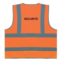 Gilet de sécurité - Orange fluo à 4 bandes rétroréfléchissantes - Polyester  - L