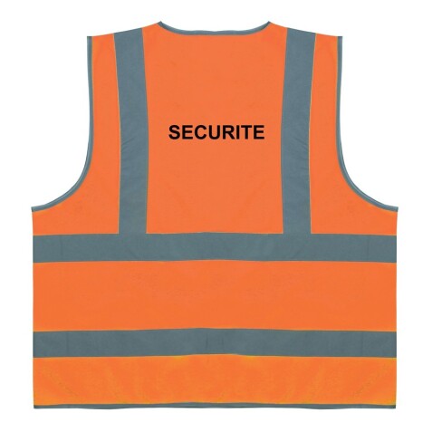 Gilet de sécurité - Orange fluo à 4 bandes rétroréfléchissantes - Polyester