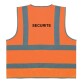 Gilet de sécurité - Orange fluo à 4 bandes rétroréfléchissantes - Polyester