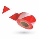 Barrière de sécurité - Ruban de signalisation hachuré rouge/blanc - Dimensions 50 mm x 100 m - Polyéthylène BD