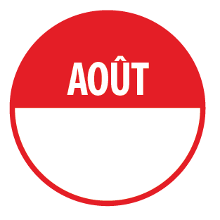 Rouleau de Pastilles - "Aout" avec zone de texte