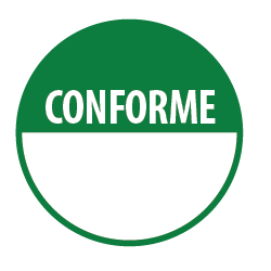 Rouleau de 500 Pastilles - "Conforme" avec zone de texte - Papier adhésif