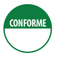 Rouleau de 500 Pastilles - "Conforme" avec zone de texte - Papier adhésif