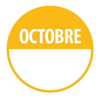 Pastilles - Mois Octobre avec Zone d'Écriture - 40 mm - Rouleau de 500