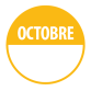 Pastilles - Mois Octobre avec Zone d'Écriture - 40 mm - Rouleau de 500