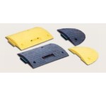 Ralentisseur - Module central visible jaune ou noir - 50 x 50 cm - Caoutchouc