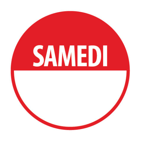Rouleau d'étiquettes de contrôle - "Samedi" avec zone de texte
