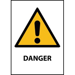 Panneau - Danger - W001   - Vinyle Souple Autocollant - A5