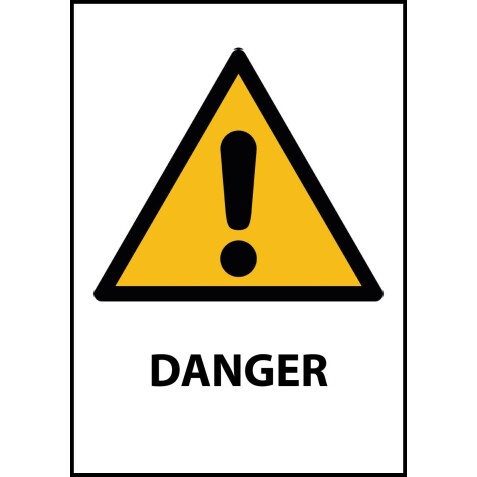 Panneau - Danger - W001   - Vinyle Souple Autocollant - A5