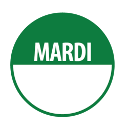 Rouleau de Pastilles - "Mardi" avec zone de texte