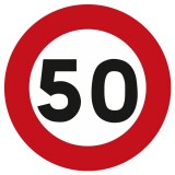 Panneau - Limitation de Vitesse à 50 km/h - Aluminium  - Normale - I