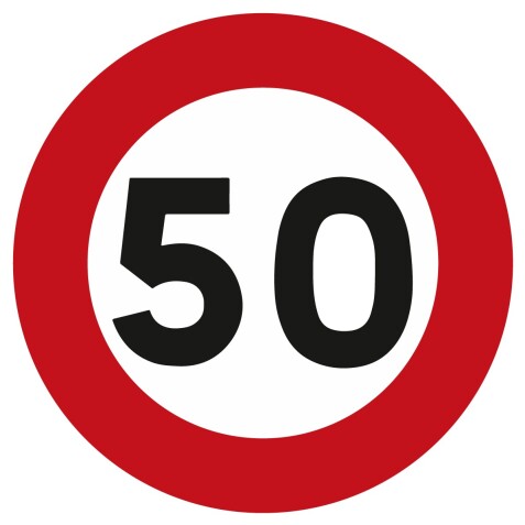 Panneau - Limitation de Vitesse à 50 km/h - Aluminium  - Normale - I