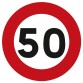 Panneau - Limitation de Vitesse à 50 km/h - Aluminium  - Normale - I