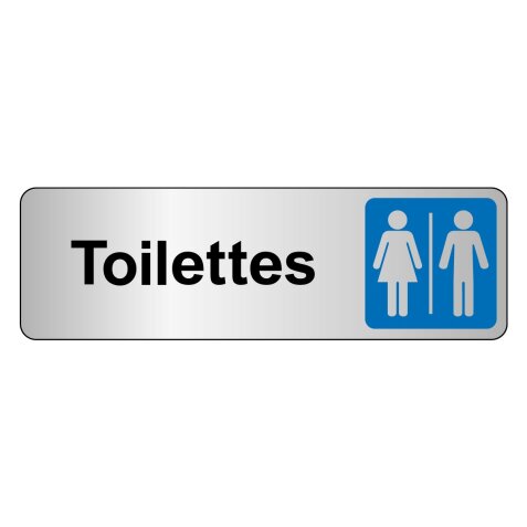 Panneau - Toilettes Mixtes Femme/Homme - Adhésif