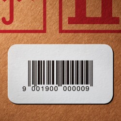 Étiquettes Personnalisées - Code-Barre Vinyle Monomère - 50x20 mm - Lot de 240