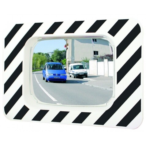 Miroir de sécurité - Rectangulaire noir et blanc - 600 x 400 mm - P.A.S.